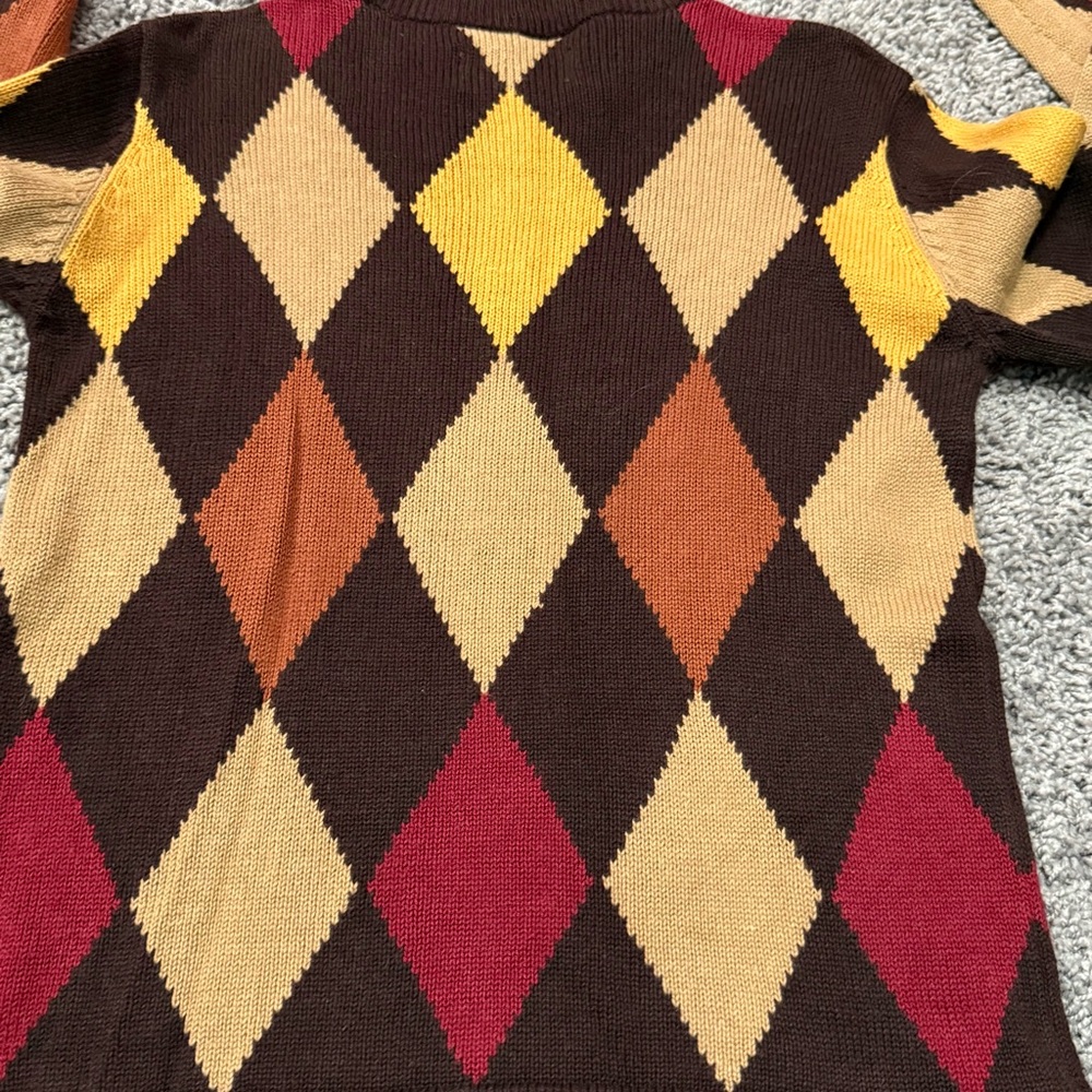 Worthington Vintage Mock neck Argyle Sweater - Picture 5 of 8